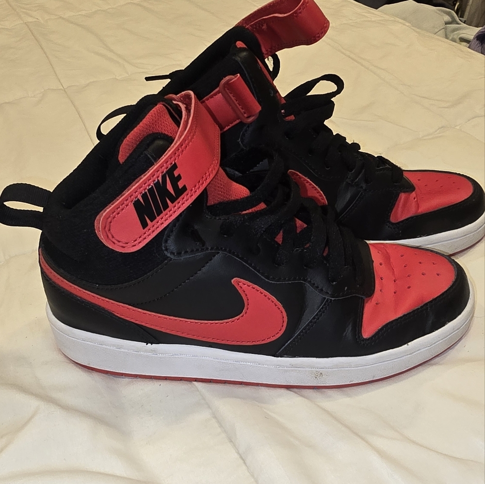 Nike Red and Black High-Top Sneakers